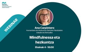 Hitzaldia: "Mindfulness-a eta hezkuntza"