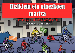 Aramaio: Bizikleta eta oinezko martxa. Hezkuntza duinaren alde